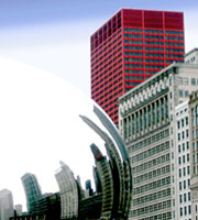 Photo: Sculpture in Chicago Millennium Park is backdrop for law firm Cohen Rosenson & Zuckerman serving the business community